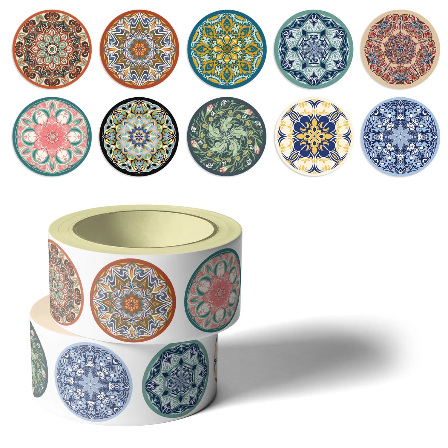 500 Pezzi Adesivi Decorativi Retrò con Motivo Mandala per Telefono, Quaderno, Valigia, Skateboard, Adesivi Estetici Impermeabili Fai-da-Te