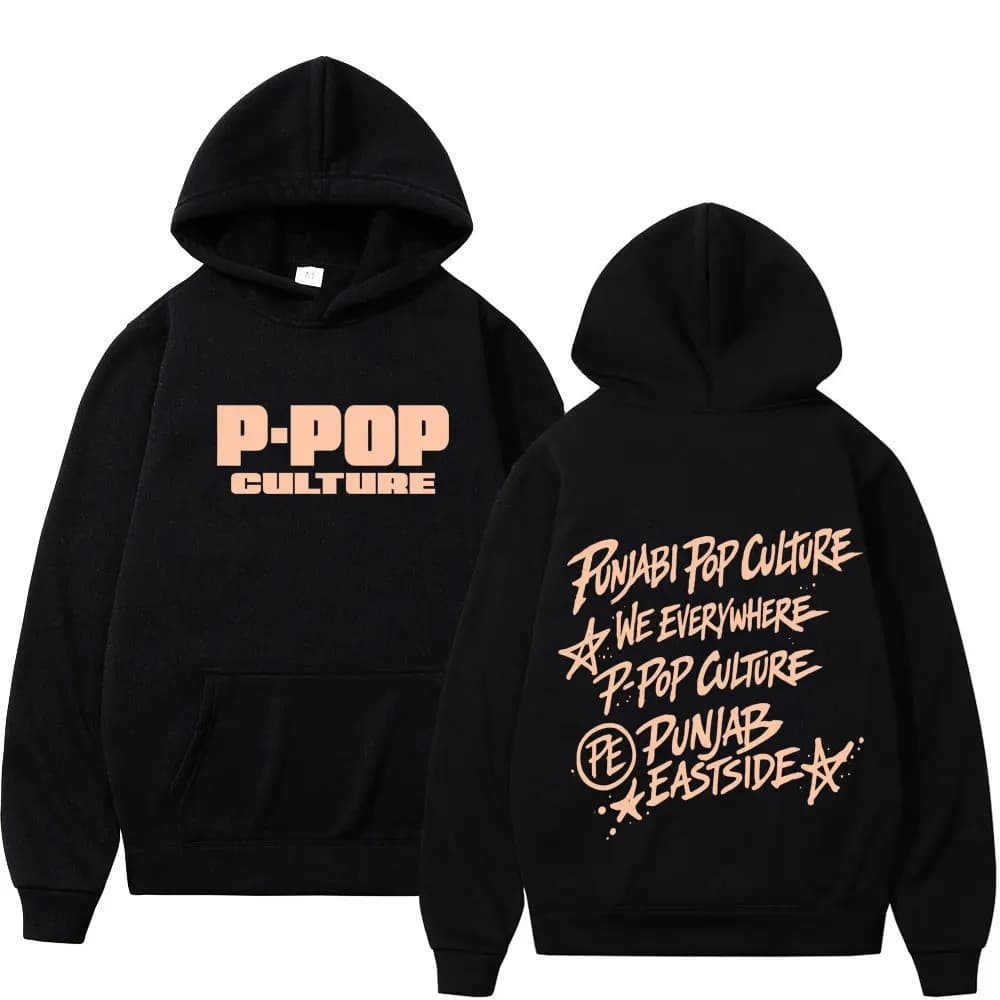 Felpa con Cappuccio Grafica Rapper Karan Aujla P-POP Culture Tour 2026 Uomo Donna Hip-hop Pullover Maniche Lunghe Tendenza Estetica