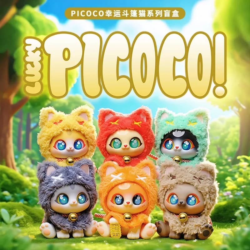 Nuova Scatola Misteriosa PICOCO, Serie Anime Kawaii PICOCO Lucky Cloak Cat, Giocattolo in Peluche, Ciondolo, Statuetta, Regalo per Bambini