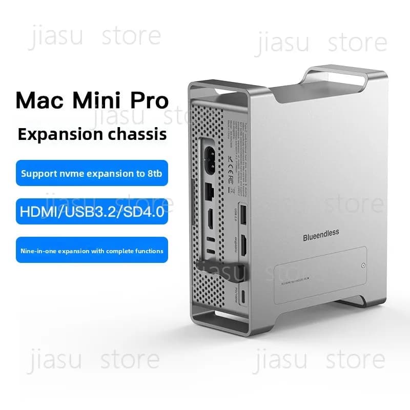 Docking Station per Mac Mini M4 con Case per SSD NVMe M.2 e Splitter USB 3.2 10G