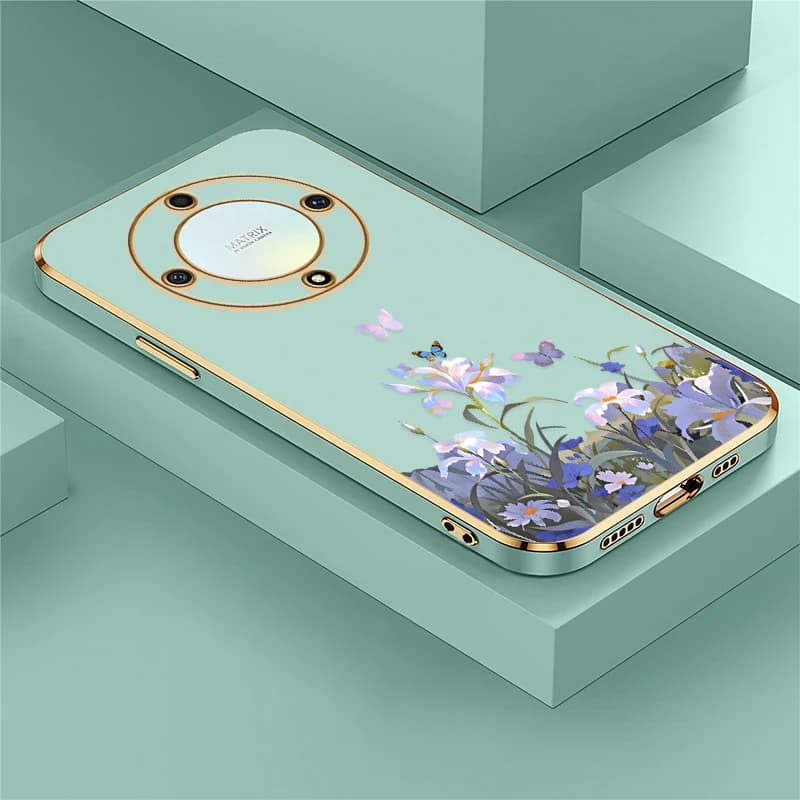 Custodia per telefono antiurto in TPU morbido con placcatura, motivo floreale e farfalla, per Huawei Honor X40 X50i X5C X7D X9D X9B X7A X7B X8 4G 5G X8B