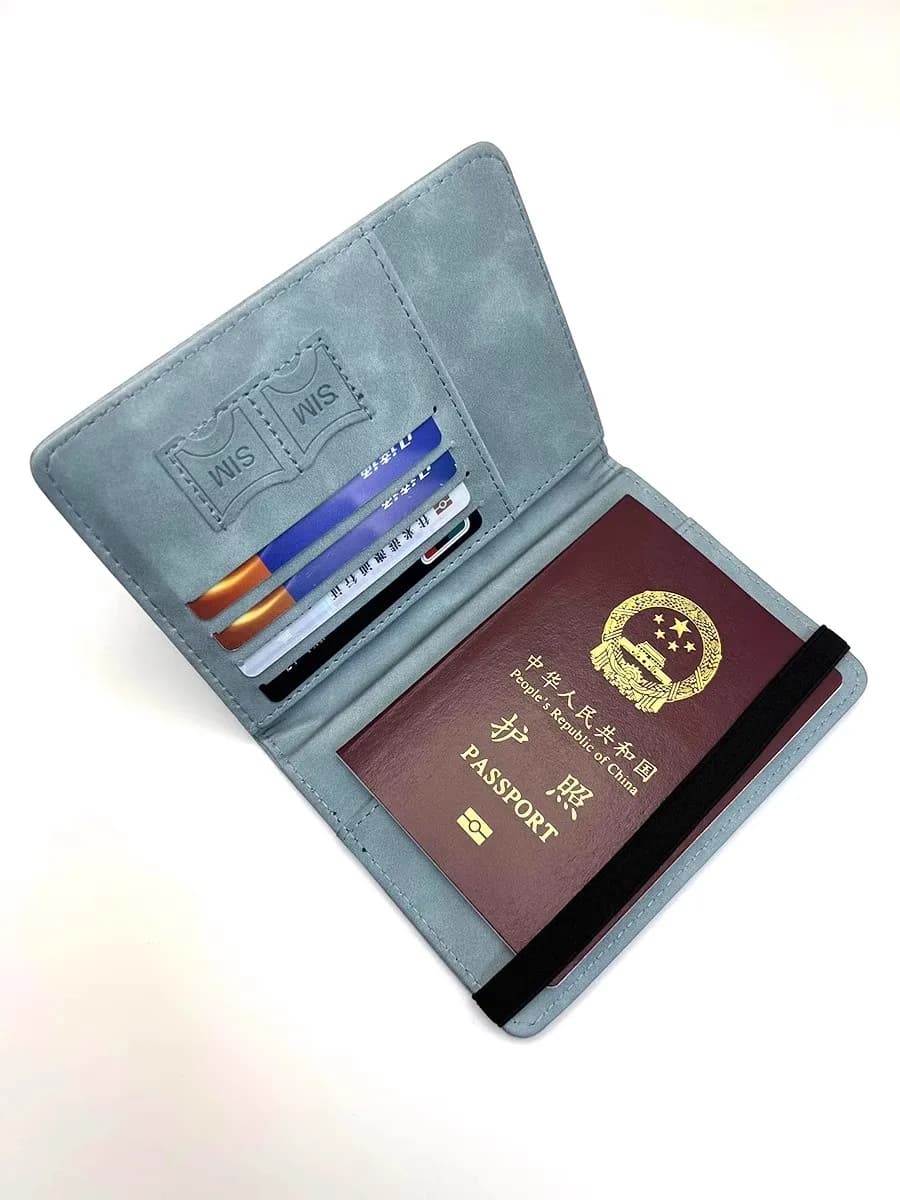 Antifurto RFID Bloing Porta documenti da viaggio Porta carte Custodia per passaporto Borsa con tracolla multifunzionale per giovani uomini e donne
