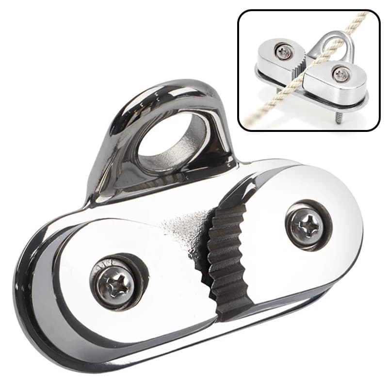 1 Piece Stainless Steel Rope Clamp Marine Pulley Rope Gripper Cam Cleat Sailing Sailboat Kayak Canoe Accessories