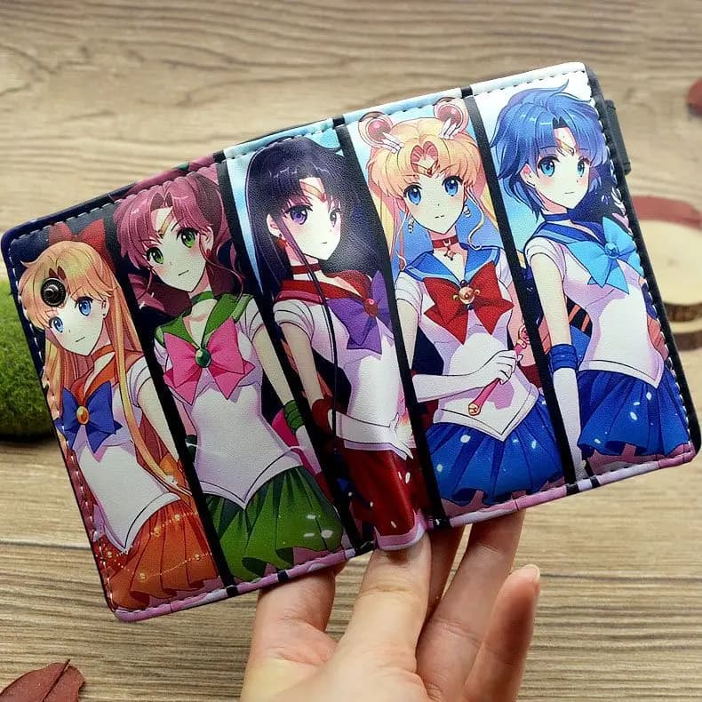 Portafoglio in PU Anime Sailor Moon, Personaggi Cartoon Tsukino Usagi, Portamonete Pieghevole, Porta Carte, Giocattoli per Bambini e Adulti, Regalo per Fan