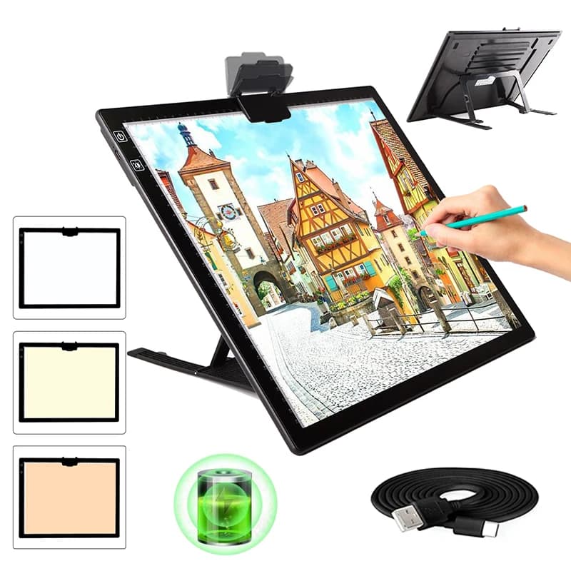 A3 Tracing Light Box Magnetic Portable LED Tracing Light Pad for Painting Drawing & Art Supplies Ultra-Thin, Adjustable, Scale