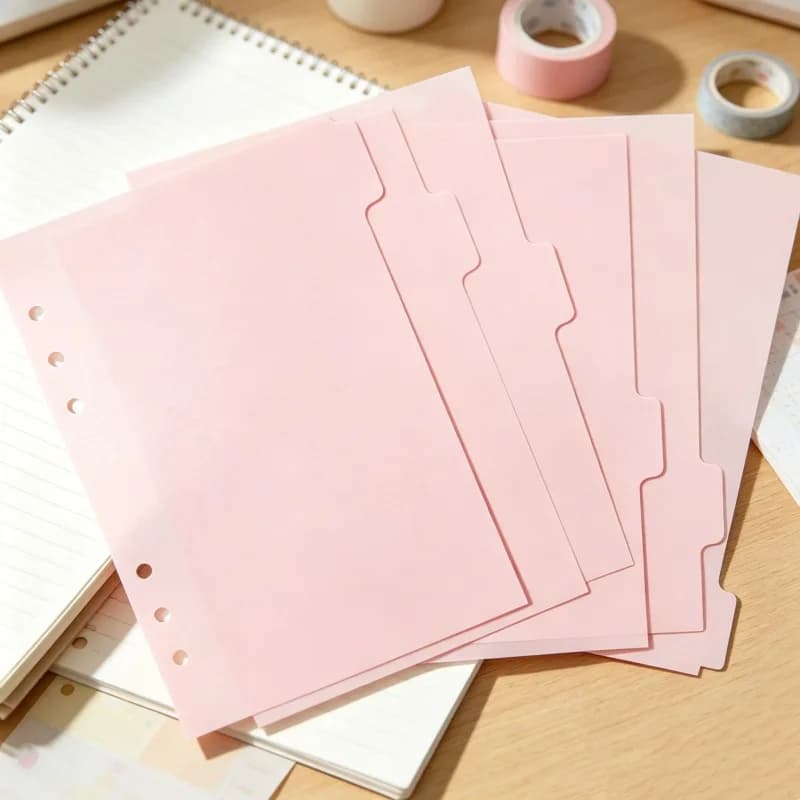 A5 A6 Transparent Paper Index Divider 6 Holes For Binder Planner Notebook Stationery Notebook Paper Divider Accessories
