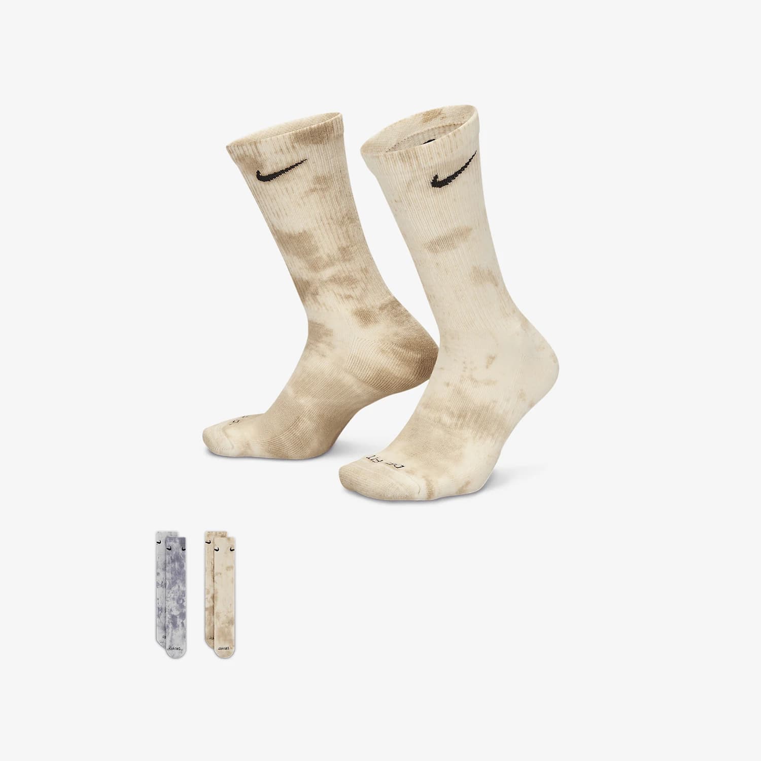 Nike genuine Everyday Plus Unisex Mid-Crew Socks 2-Pack FJ0747-908