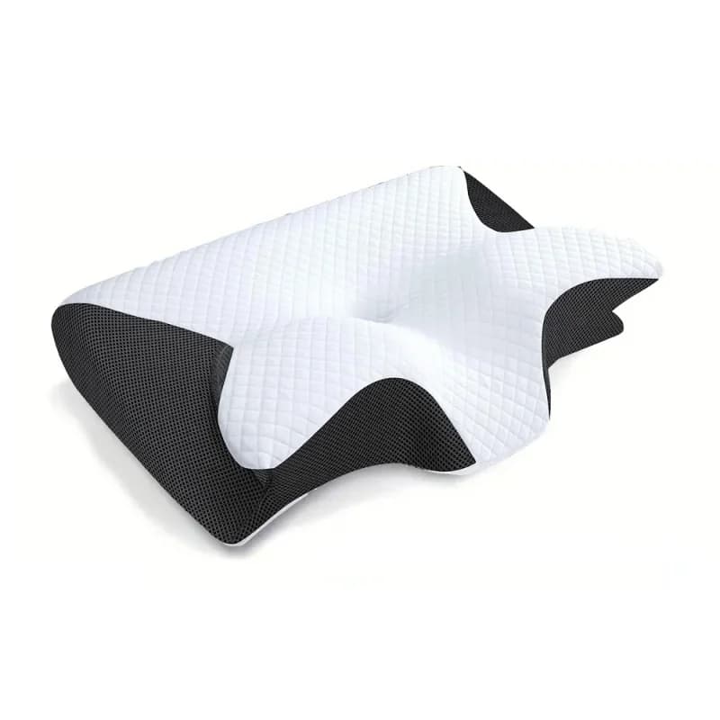 Cuscino Cervicale in Memory Foam 2 in 1, Cuscino Ergonomico Ortopedico per Alleviare il Dolore al Collo