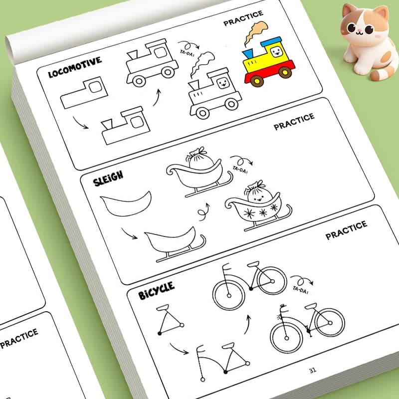 Kids How to Draw Everything Activity Book, Preschool Early Educational Sketching Workbook for Boys and Girls Ages 4-8