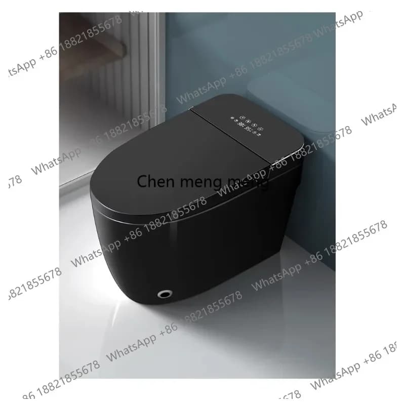 Fully automatic F150 smart toilet with integrated drain, all black, siphon with integrated foam protection
