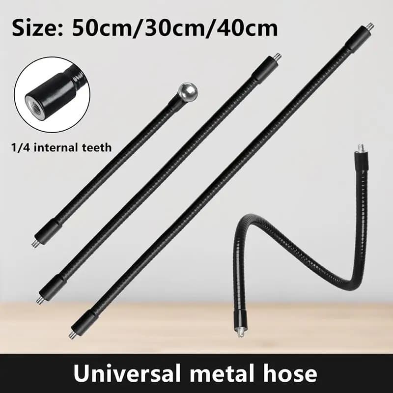 【C】Flexible Metal Tube Rod Monopod Selfie Stick Stands With 1/4inch Screws Ball Head Extension Arm For Camera Phone Tripod