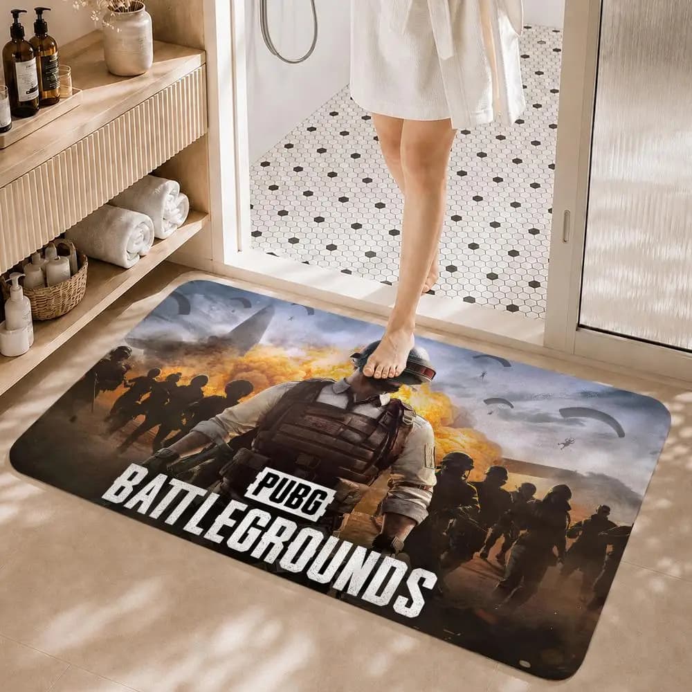 P-PUBG B-Battlegrounds game mat, anti-slip absorbent mat, home decorative carpet, bathroom, bedroom, entrance
