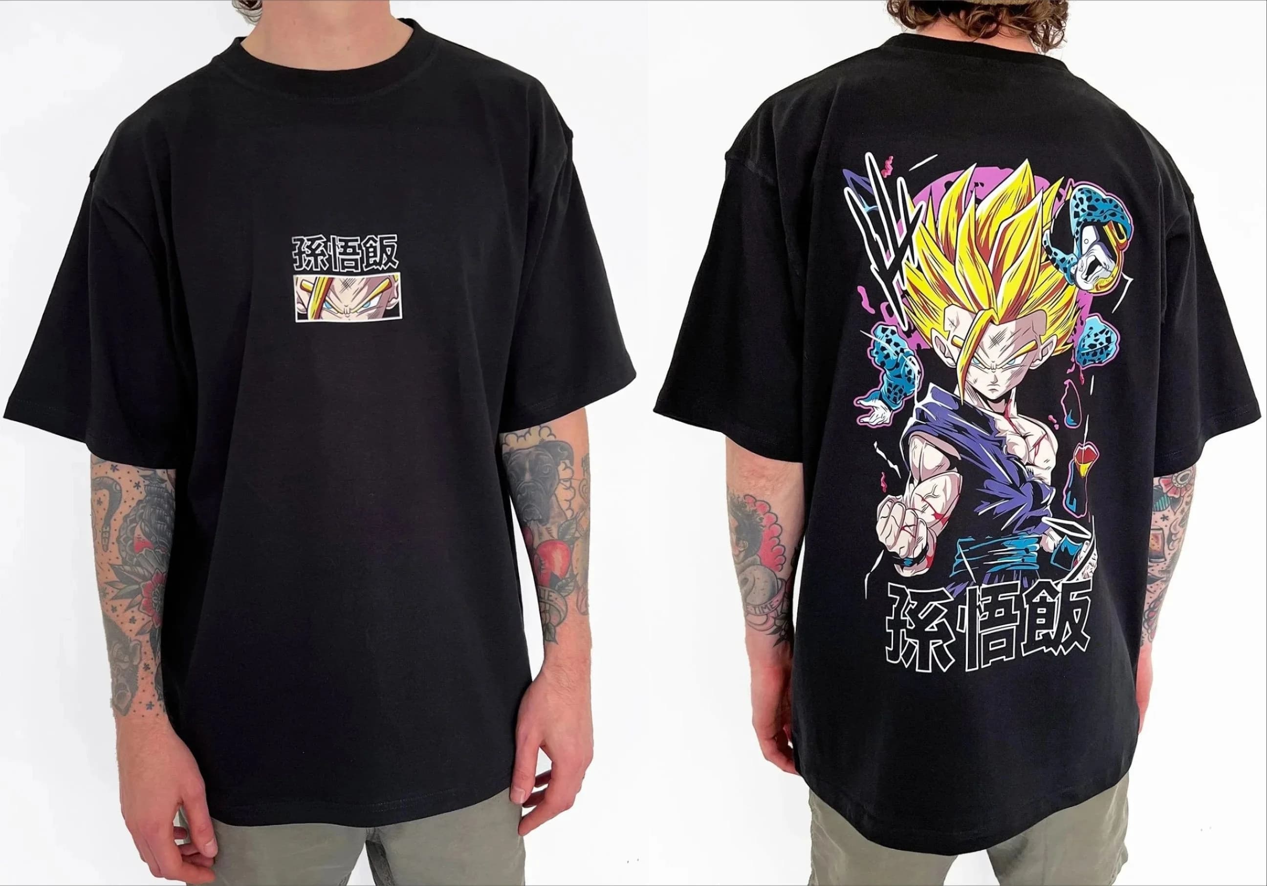 T-shirt a maniche corte stampata Dragon Ball, t-shirt ampia, adatta per abbigliamento sportivo estivo da uomo e da donna