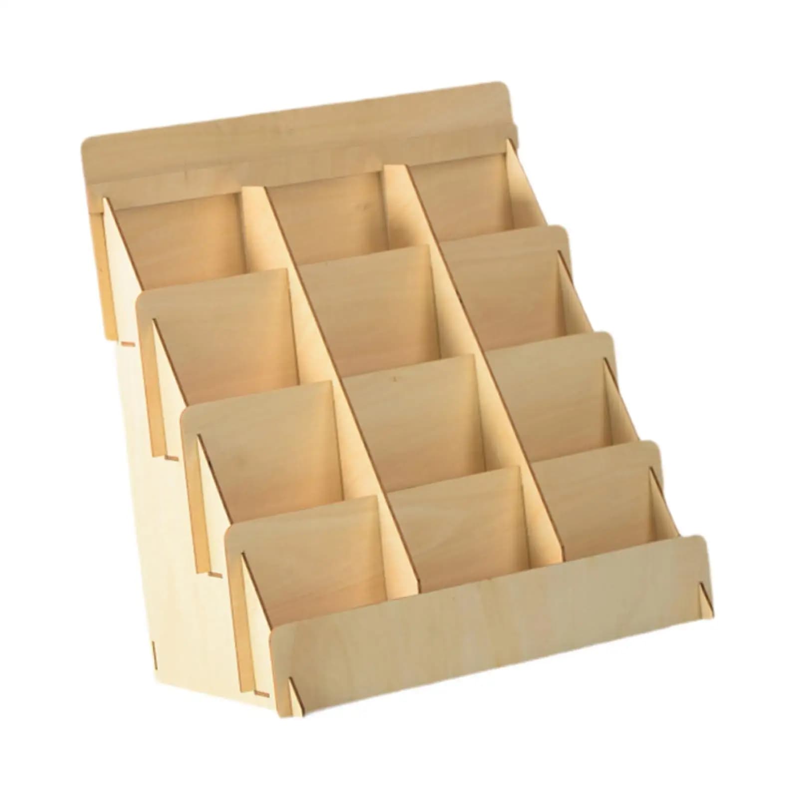 Espositore in Legno a 4 Livelli per Biglietti d'Auguri, Scaffale per Foto, Organizzatore per Adesivi, Espositore per Negozi di Foto, Cartoline e Biglietti
