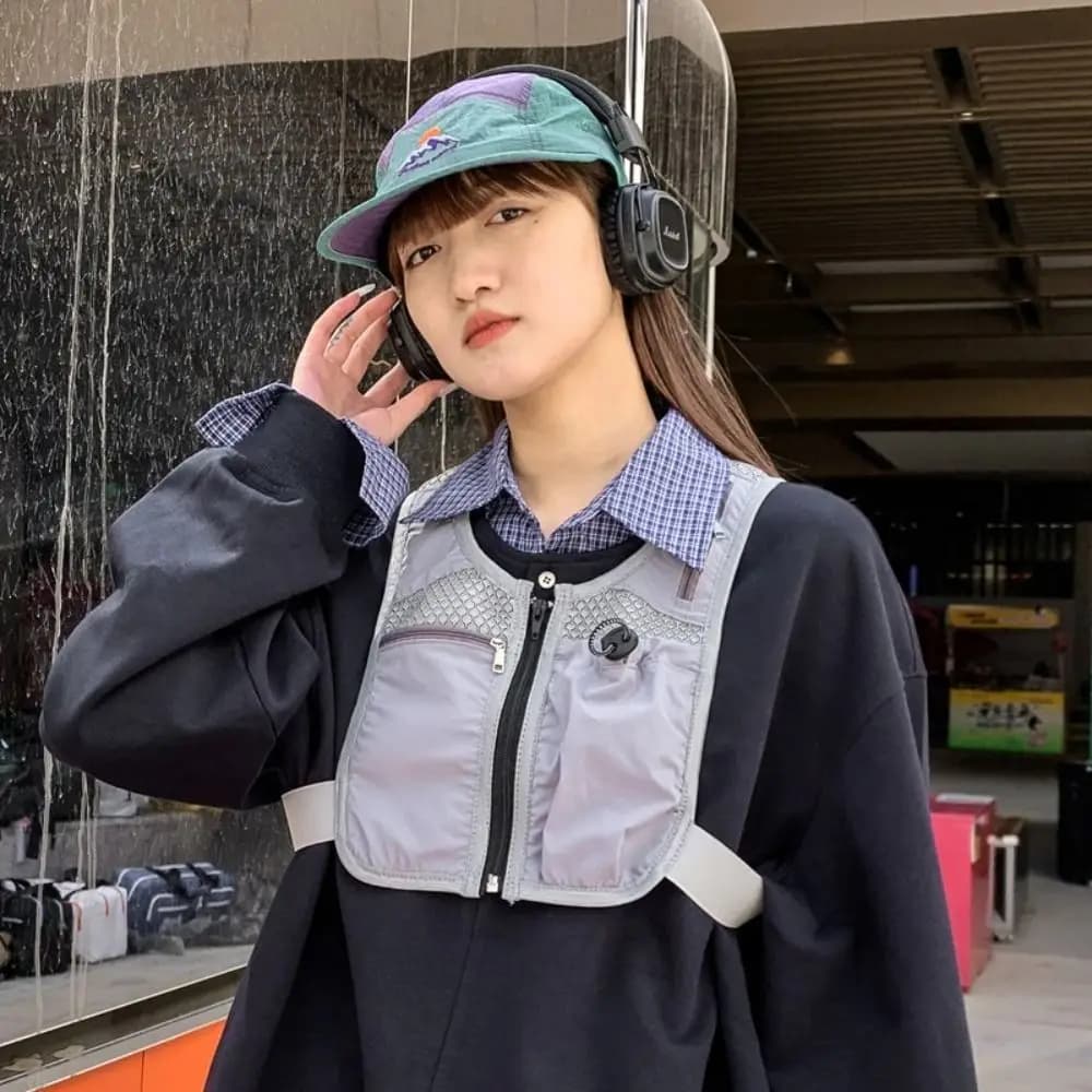 Gilet da Corsa Riflettente con Tasche, Traspirante, Impermeabile, Borsa Idratazione Regolabile Multifunzionale