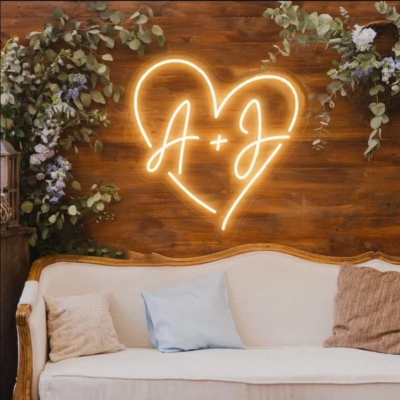 Insegna al neon personalizzata per decorazioni nuziali, insegna a LED personalizzata per decorazioni murali, insegna al neon con nome per matrimonio, luci a LED personalizzate, regalo personalizzato