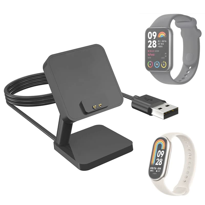 Adattatore per caricabatterie da tavolo Cavo di ricarica USB Supporto di ricarica per Xiaomi Mi Band 10/9/8/Pro/Active NFC Smart Miband Bracciale