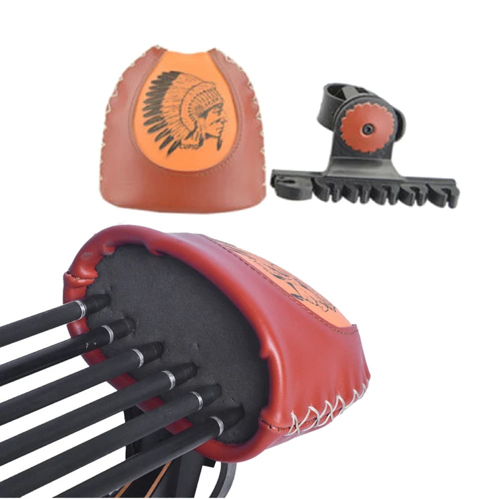 Staffa di montaggio a bloccaggio rapido, faretra per frecce in pelle, supporto, carrier per accessori per tiro con l'arco con arco da caccia americano ricurvo