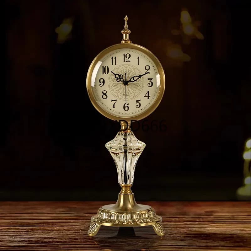 Modern light luxury desktop clock American retro living room table pendulum