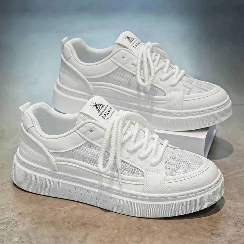 Scarpe da passeggio versatili da uomo per il tempo libero all'aperto, con suola elastica ammortizzata, design classico da strada, per uso quotidiano, casual, con lacci.