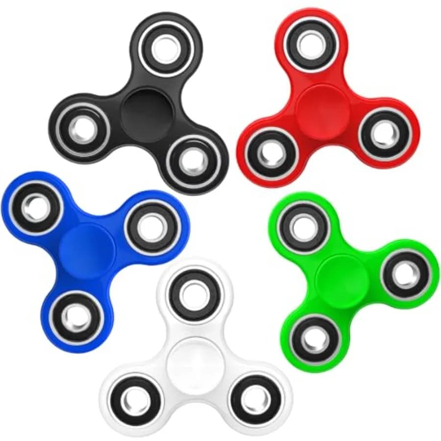 Set di 5 Fidget Spinner - Giocattoli Antistress Sensoriali per Adulti, Fidget Spinner Riducenti l'Ansia, Gadget per Sacchetti Regalo