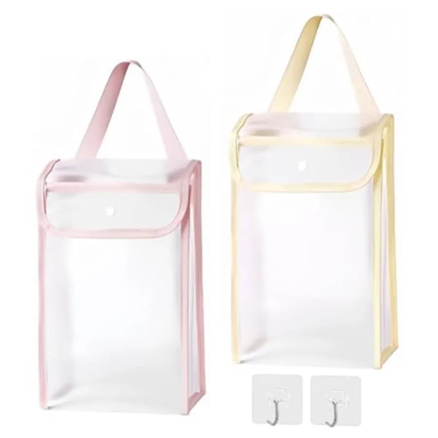 2 Pcs Hanging Toilet Paper Holder Waterproof Tissue Holder Portable Foldable Storage Bag for Wall Car Camping Tent Home Office