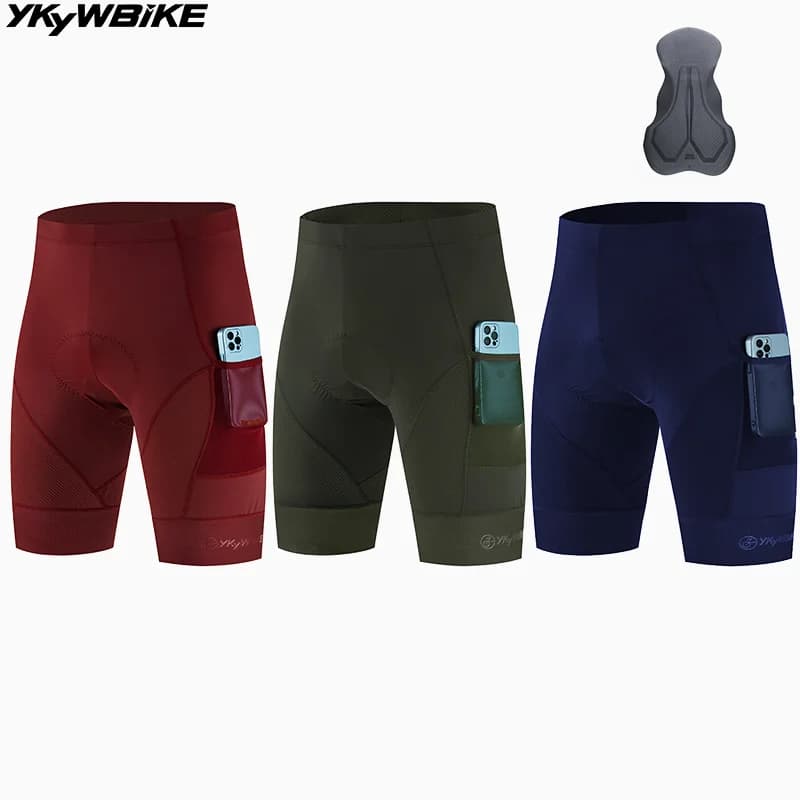 YKYWBIKE Men's cycling shorts padded MTB Bicycle Bike Shorts Summer Road Bike Trousers Professional Teamwear Long Distance Collant