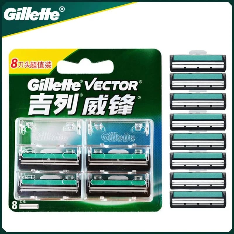 Razor blades for vector razor Gillette original 8 pieces for man 2 layers shaving manual shaving safety use