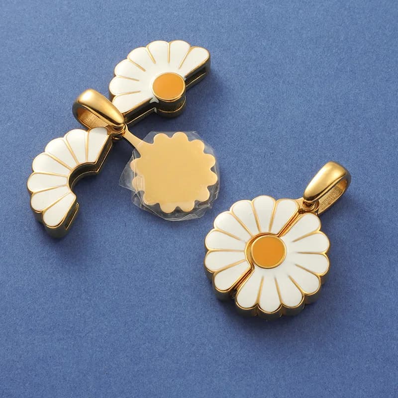 Fnixtar 5 pcs/lot Stainless Steel Mirror Polish Sunflowers can be Laser Pendents for FAI Necklace by You Lover Friend Gift