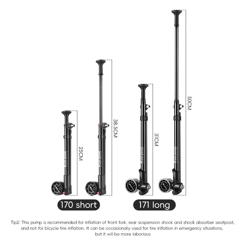 Pompa per Forcella MTB WEST BIKING con Manometro 300/400 PSI, Pompa ad Alta Pressione per Ammortizzatori di Mountain Bike, Pompa Manuale con Tubo Schrader