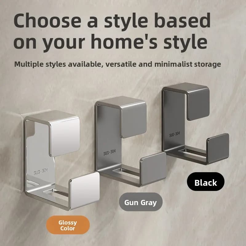 Space Aluminum Wall-Mounted Storage Rack Baby Basin Hook Bathroom Decorative Hook European Style Resin Material No Drilling N...
