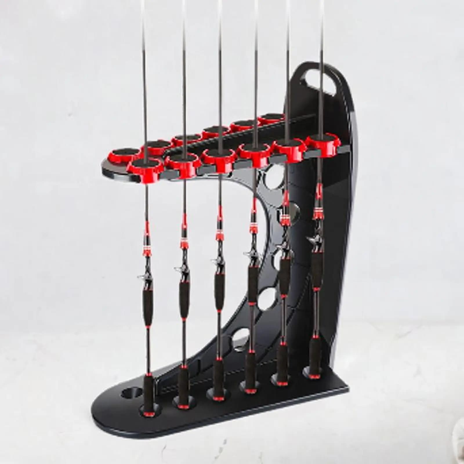 Supporto per canne da pesca e stecche da biliardo a 12 fori per garage, seminterrato e interni, ideale come regalo