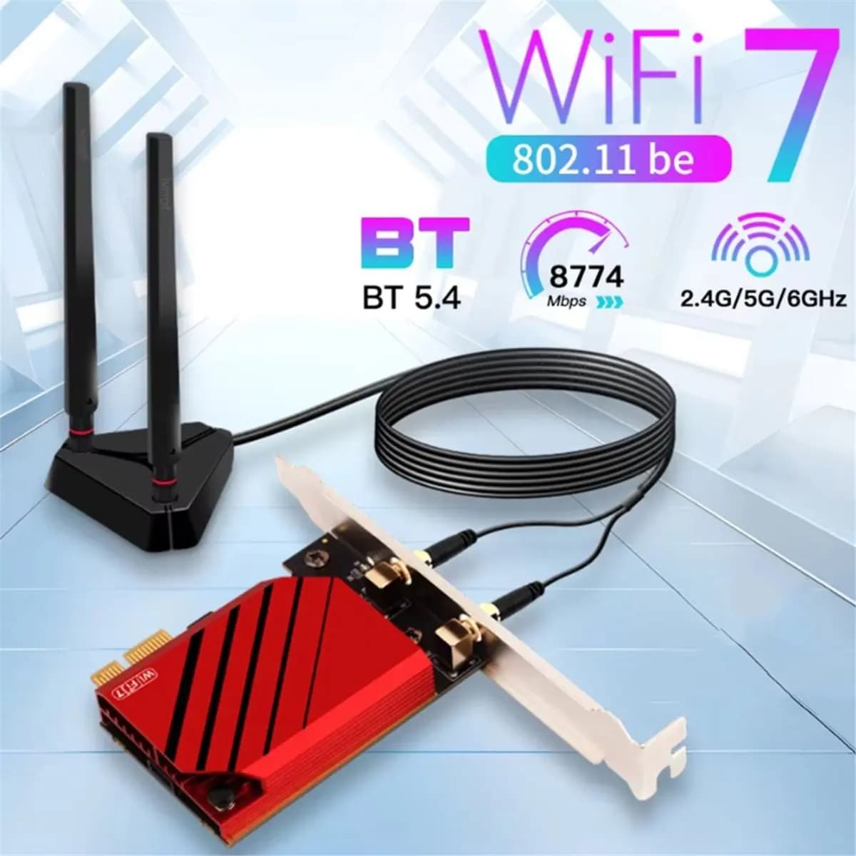 NEW FACTORY~WI‑FI 7 BE200 PCIe WiFi Adapter 8800Mbps Tri‑Band AX/BE Wireless Card BT5.4 802.11be Network Adapter for 10/11
