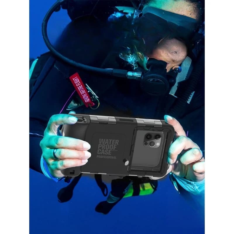 Waterproof mobile phone case for 16ProMax snorkeling mate50 free diving iPhone15Pro high definition underwater