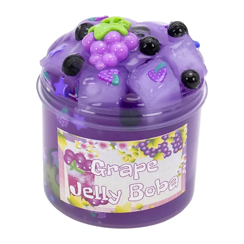Kit Slime Trasparente Fai-da-Te 300ml/70ml con Accessori Frutta e Cocco, Pasta Gelatinosa Non Appiccicosa per Bambini, Giocattolo Antistress