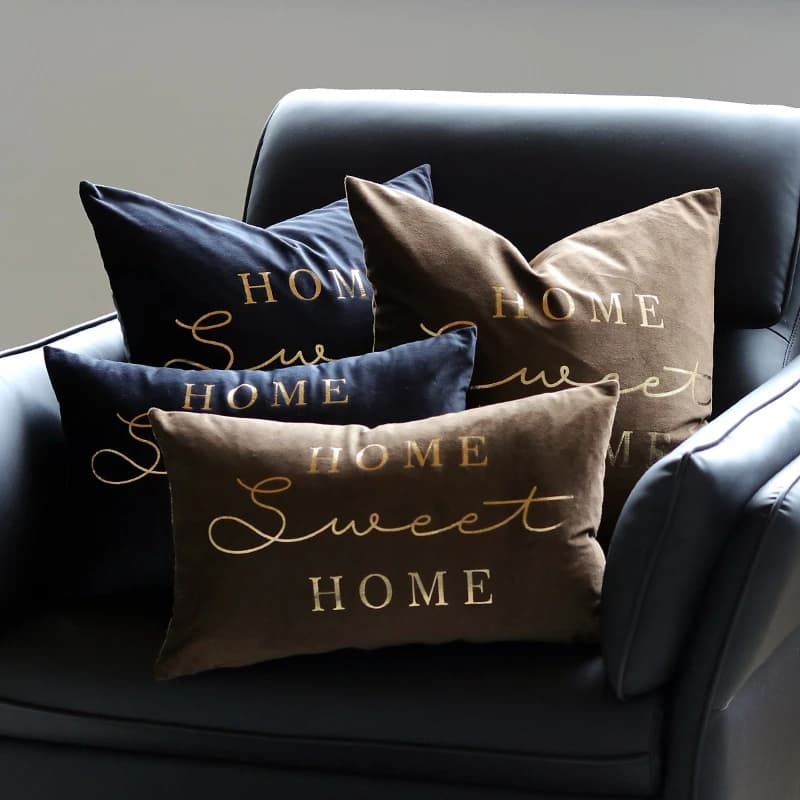 2-Piece Nordic Letter Gold Stamping Cushion Cover Soft Velvet Pillow Cover 30x50/50x50cm Modern Home Sofa Decorative Pillowcase