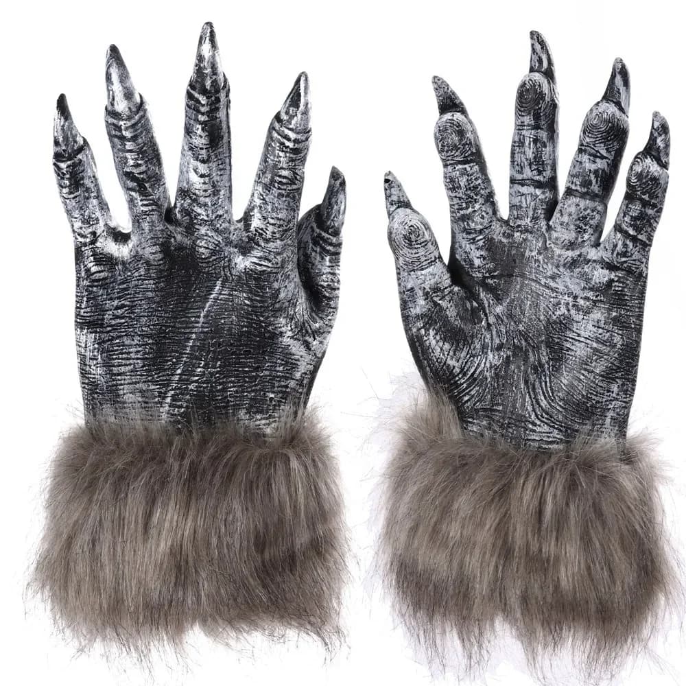 Vinile Halloween Party puntelli Cosplay guanti da lupo mannaro artigli puntelli accessori divertenti