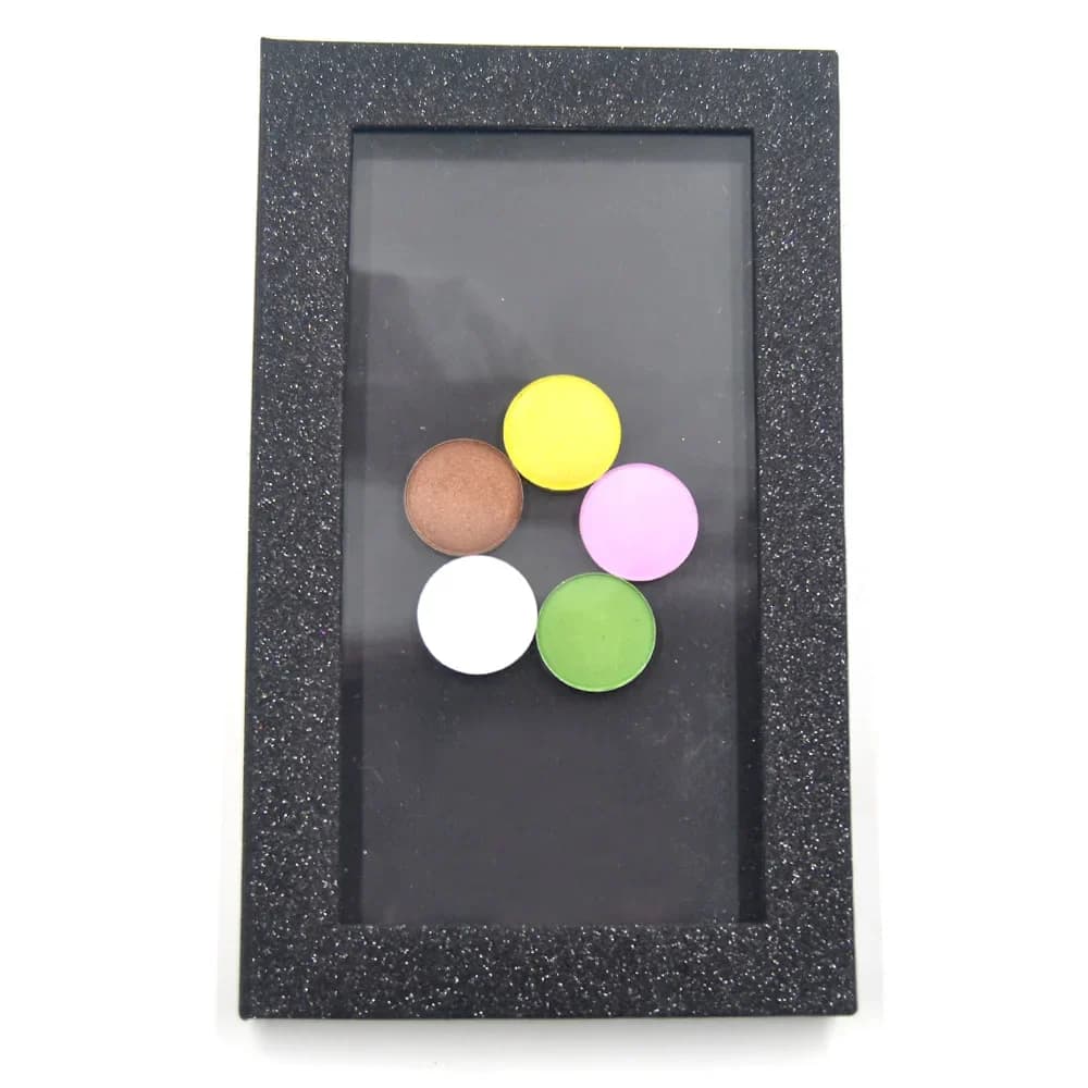 Empty DIY Magnetic Shades Palettes, Black with Glitter, Professional Makeup Tool, Shade Shades and Fairy, Fashionable Cosmetics