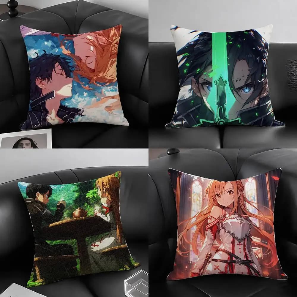 Fodera per cuscino in peluche morbido a pelo corto di Sword Art Online Eugeo, per divano, camera da letto, decorazione, regalo