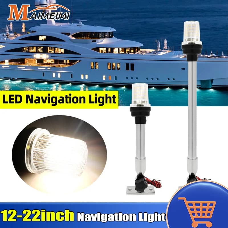 12 pollici 22 pollici luce di navigazione barca LED Light Yacht Marine Fold Down Navigation Anchor Light 12V Sailing Signal Light 180 Degre