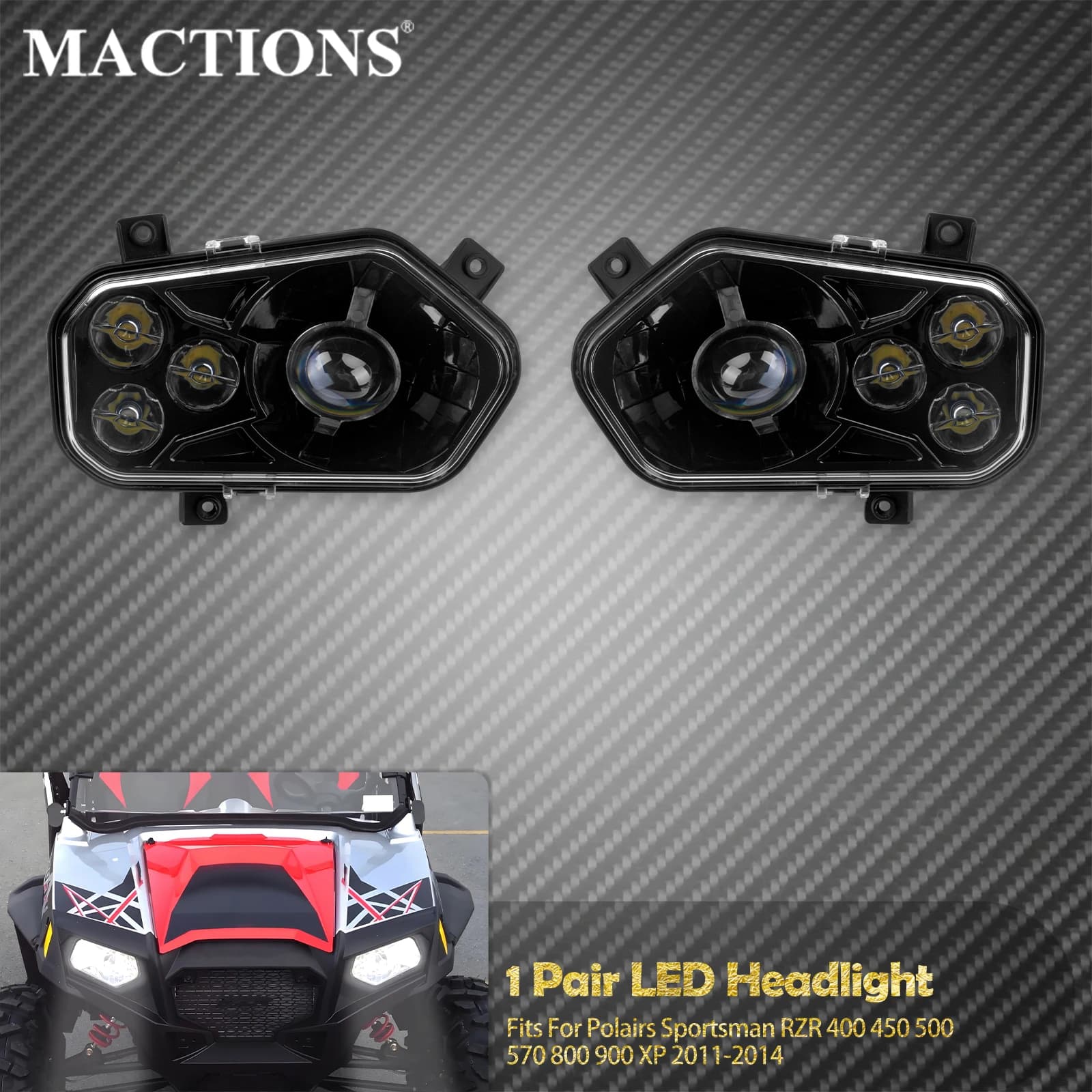 Faro anteriore a LED per moto per Polaris Sportsman XP 850 2009-2013 XP 550 2009-2010 2014 Lampada a fascio alto e basso