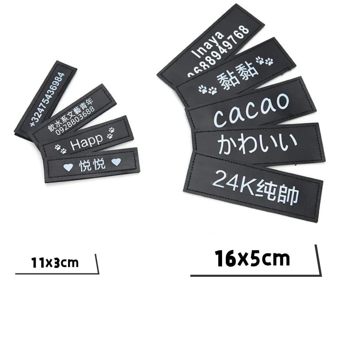 2 pezzi Etichetta personalizzata con nome per cani Etichetta identificativa per imbracatura per animali domestici Nome fai da te Logo Etichetta per collare per imbracatura per cintura pettorale per cani personalizzata
