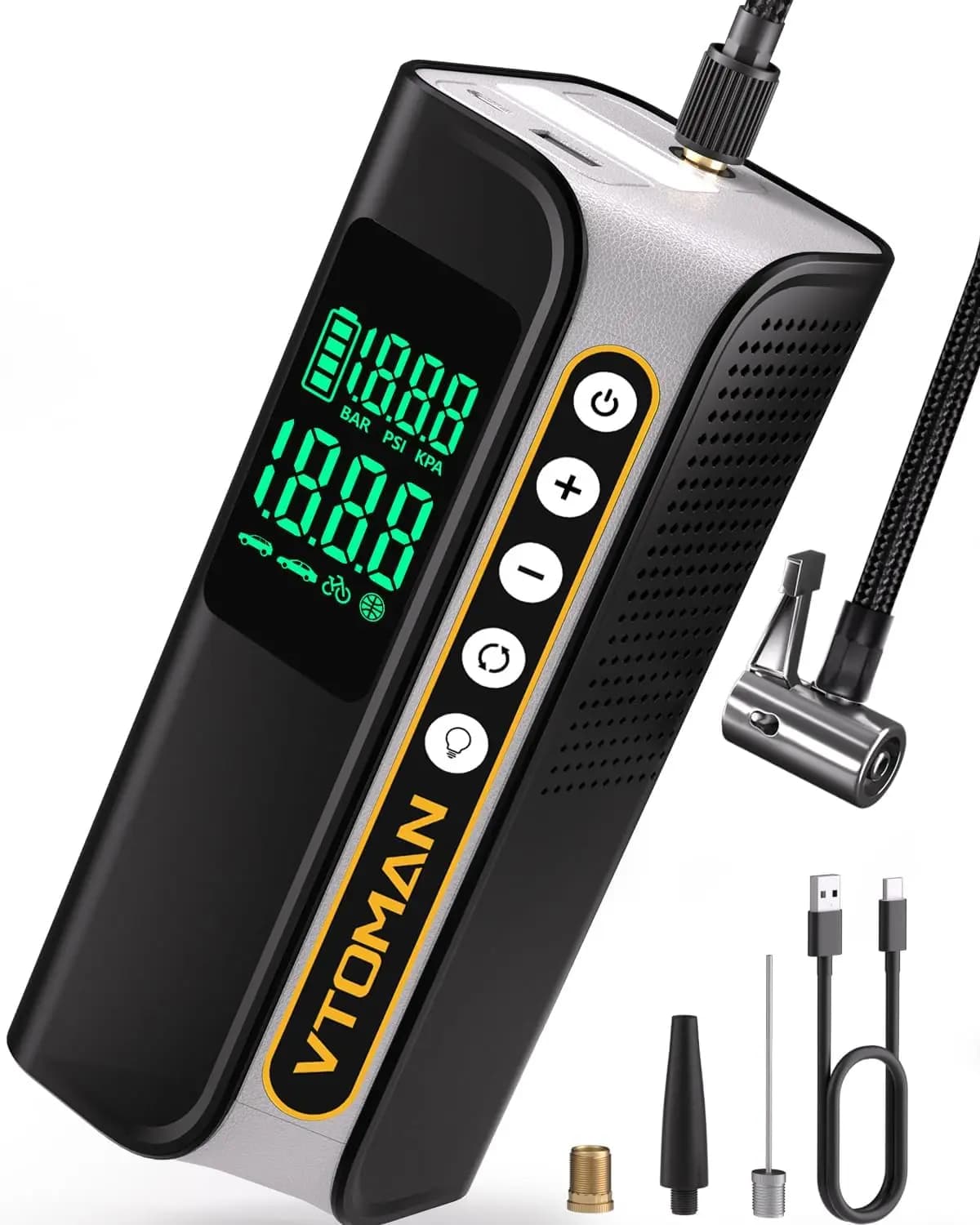 Gonfiatore per pneumatici senza fili X6 Pro 160 PSI con pompa d'aria portatile per auto con indicatore intelligente digitale LED per manutenzione automatica