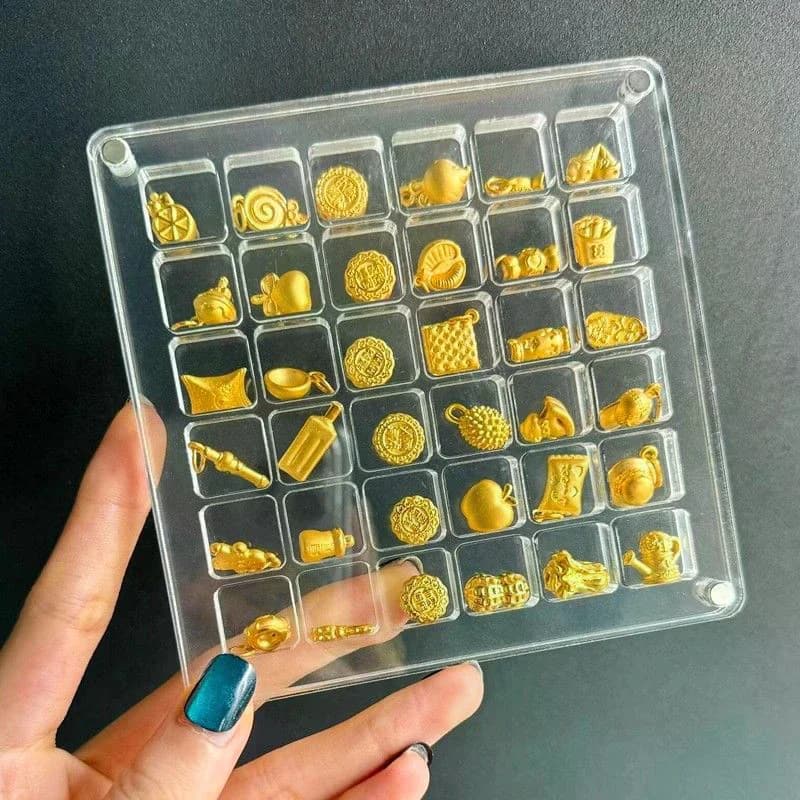 Scatola Portaoggetti in Acrilico con 36/64/100 Scomparti per Piccoli Oggetti, Espositore Antiossidante per Collezioni
