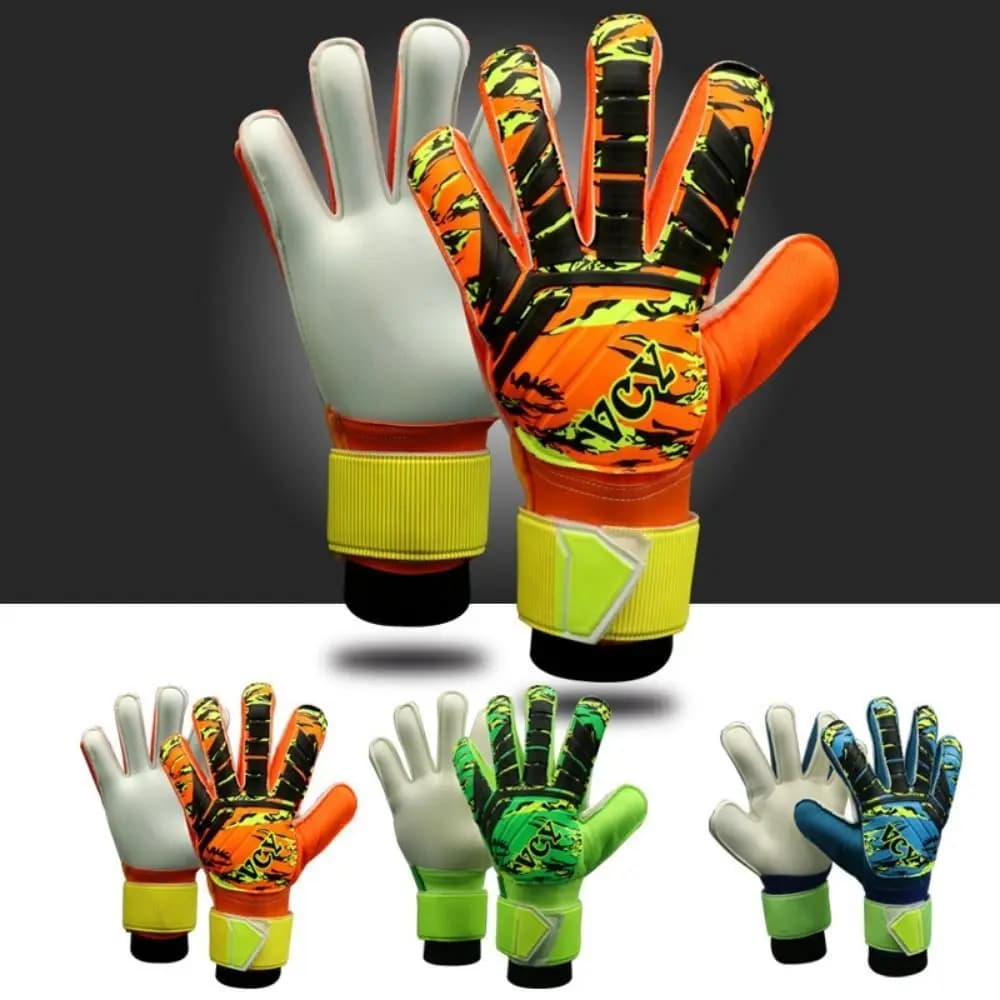 Guanti da portiere da calcio antiscivolo Guanti da portiere da calcio colorati resistenti all'usura Guanti da calcio in lattice regolabili e traspiranti