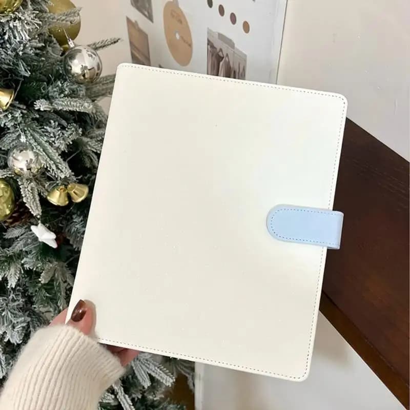 Y5LB Waterproof Loose Notebook Cover with Inner Card Pocket, 6 Rings Leather Binder for Leather Journal Notebook Planner