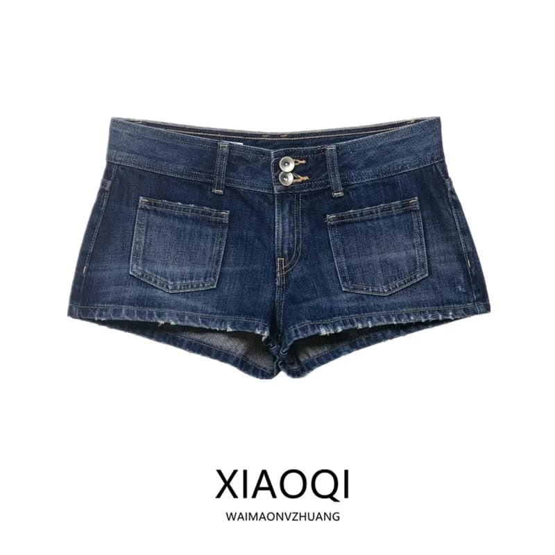 Low Waist Casual Versatile Commuter Denim Shorts New Spring Summer Women's Fashion 2026 0695001 Slim Fit Slightly Stretchy