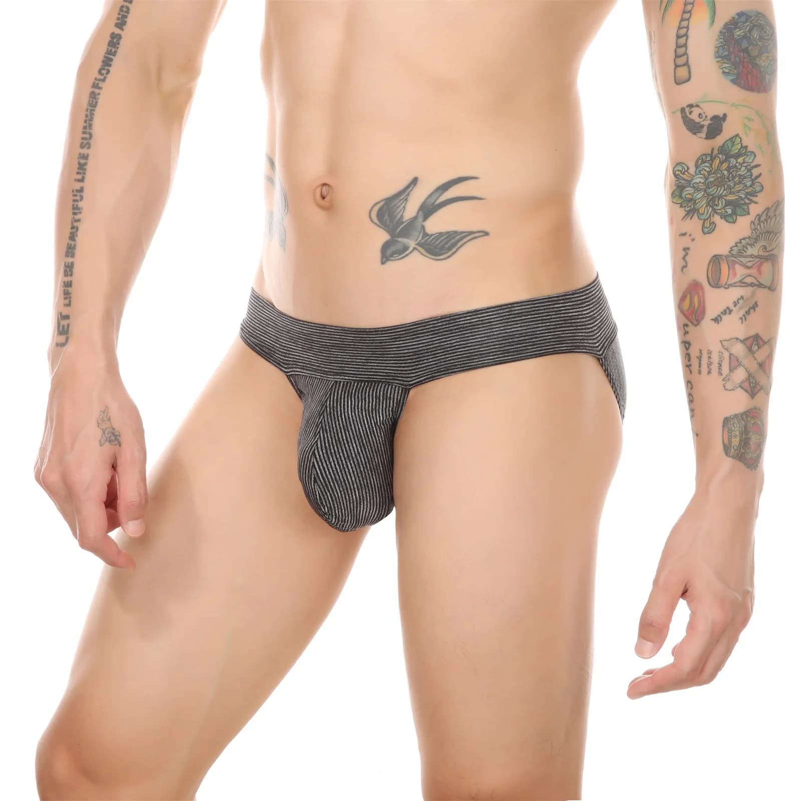 ,GWH 26, Striped men's Underwear, brief with large compartment, breathable, mesh