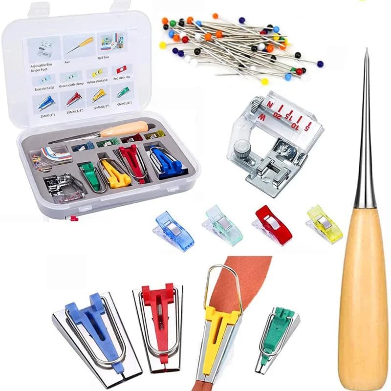 1 set di strumenti per raccoglitori al polarizzazione per cucire fai-da-te, creatore di rilegatura per quilting multifunzionale per uso domestico