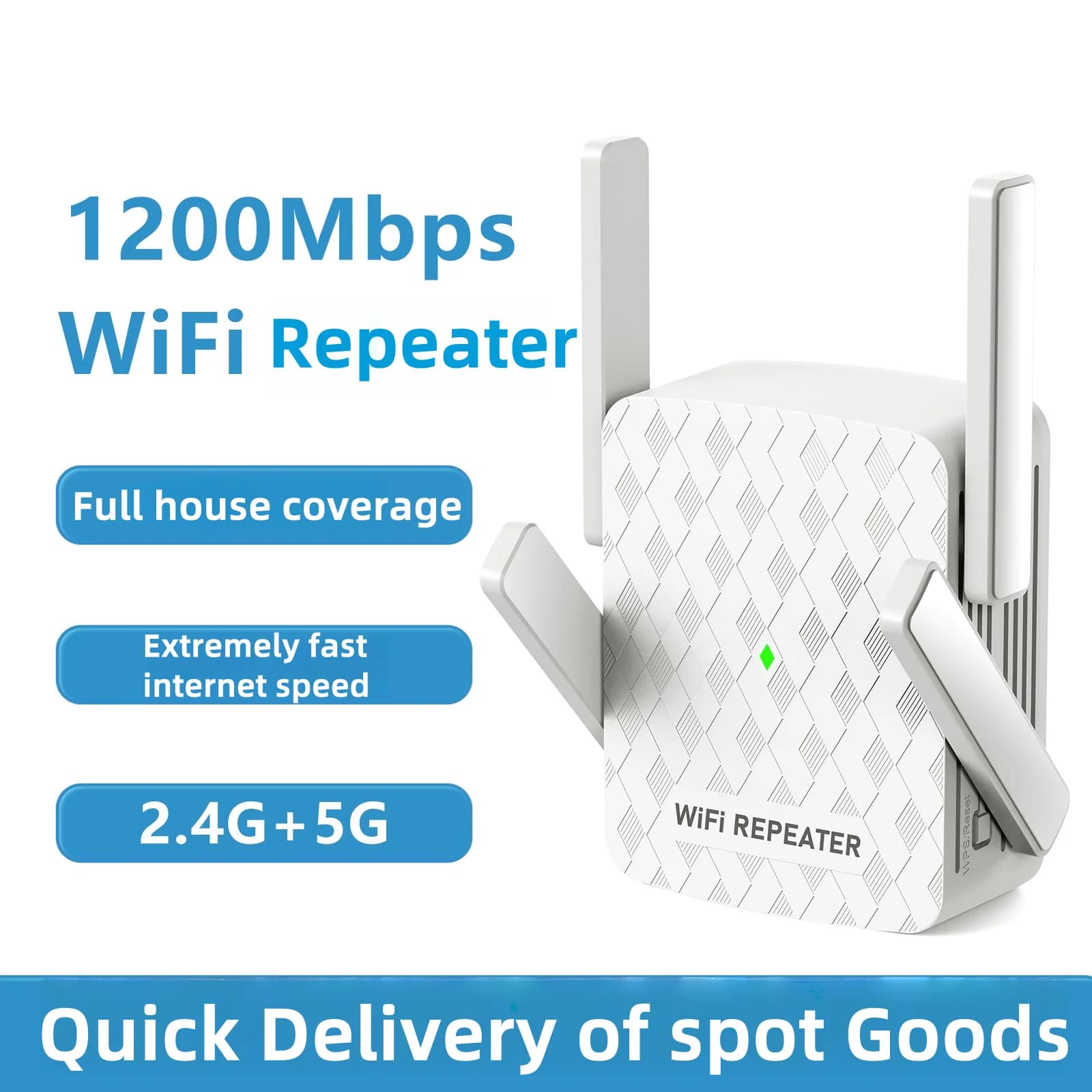 2.4G/5GHz WiFi Extender Wireless Dual Band WiFi Ripetitore 1200Mbps Amplificatore di segnale Extender Router Banda ad alta velocità di rete lunga
